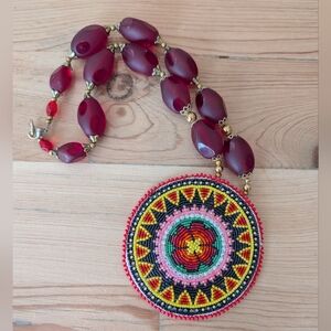 Navajo Hand-Beaded Medallion